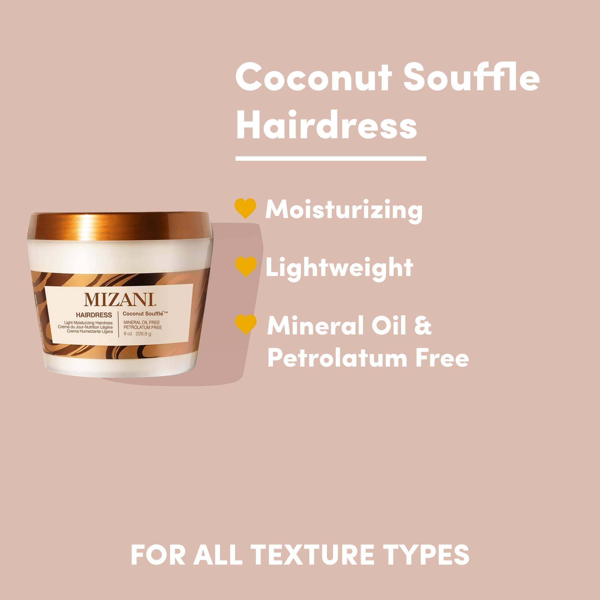 MIZANI Hairdress Coconut Soufflé - Conditions & Softens Hair, With Coconut Oil, For All Hair Types